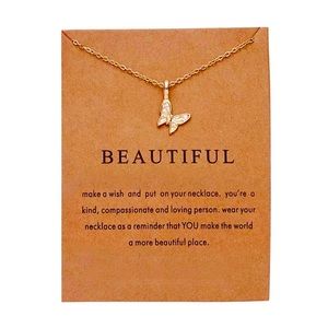 Gold Beautiful Butterfly Necklace